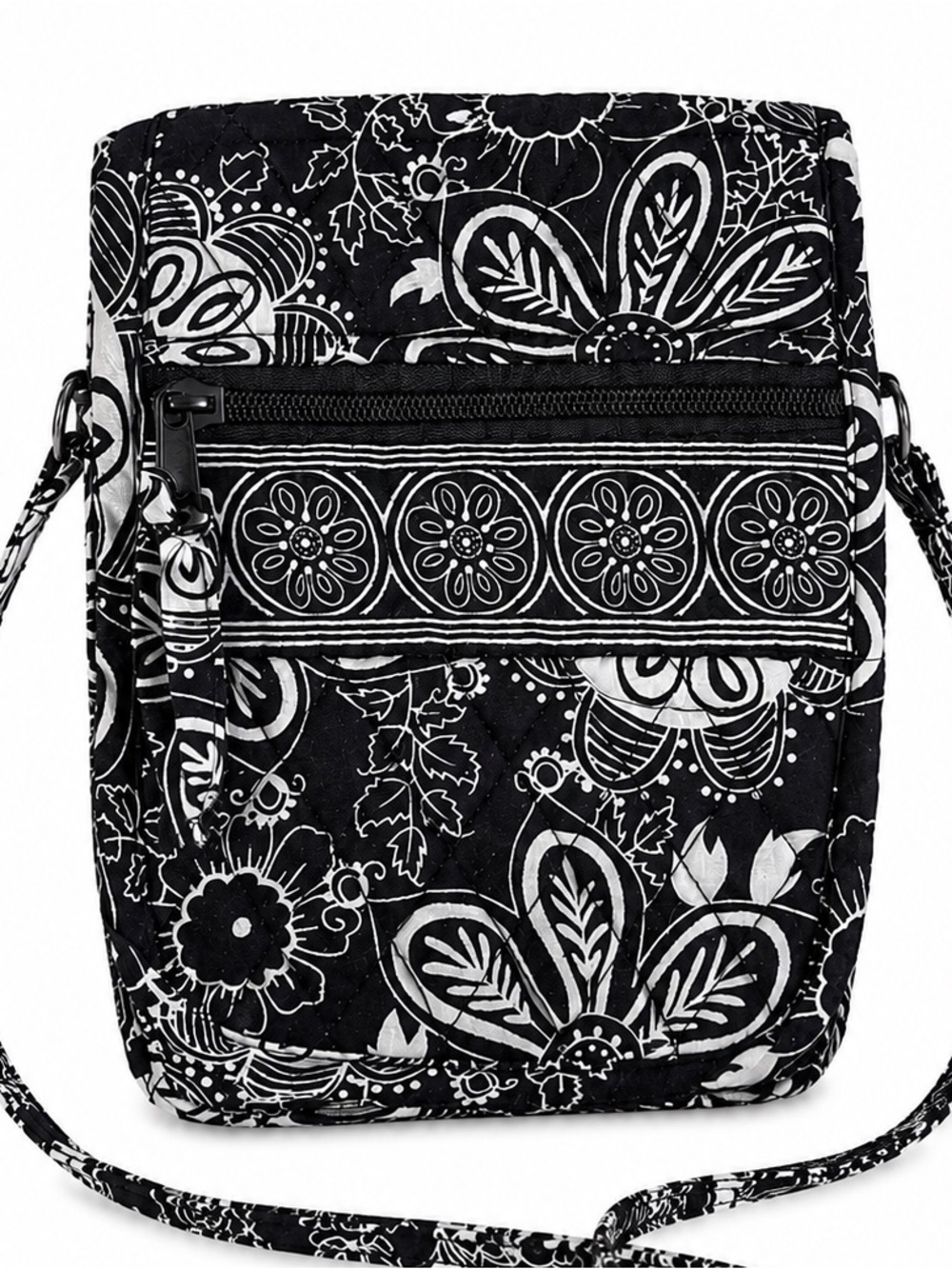 Vera Bradley black white bag zipper